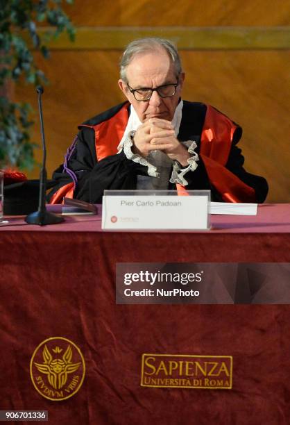 Italian Minister Economy &amp; Finance Pier Carlo Padoan Inauguration of the Academic Year 2017-2018. 715th from the foundation, Rettorato La...