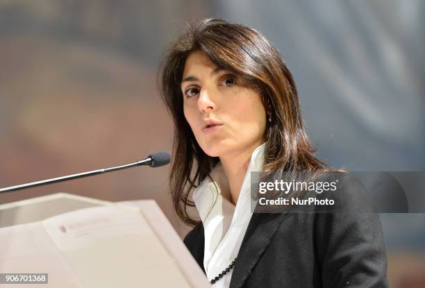 The Mayor of Rome Virginia Raggi during Inauguration of the Academic Year 2017-2018. 715th from the foundation, Rettorato La Sapienza on janaury 18,...