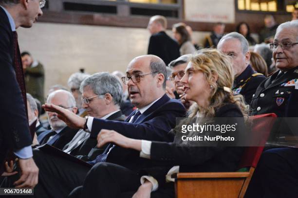 President of the Lazio Region Nicola Zingaretti and Marianna Madia during Inauguration of the Academic Year 2017-2018. 715th from the foundation,...