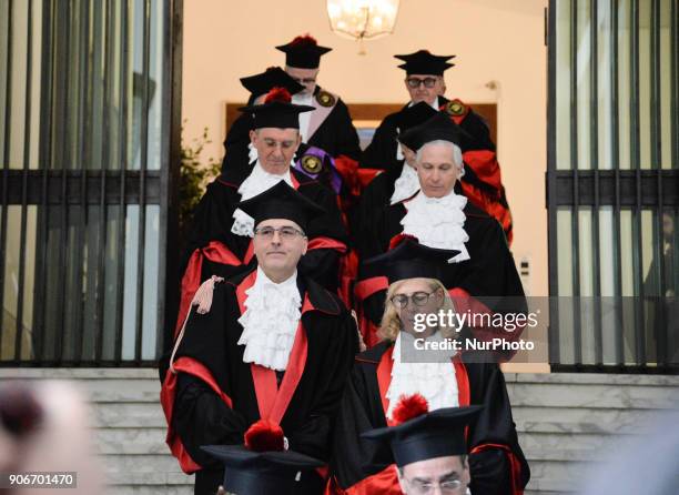 Procession during inauguration of the Academic Year 2017-2018. 715th from the foundation, Rettorato La Sapienza on janaury 18, 2018