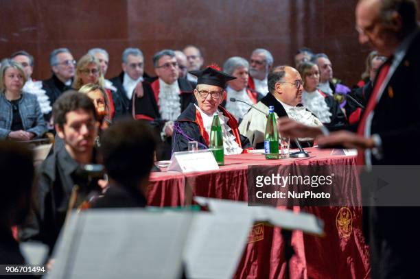 Italian Minister Economy &amp; Finance Pier Carlo Padoan during Inauguration of the Academic Year 2017-2018. 715th from the foundation, Rettorato La...