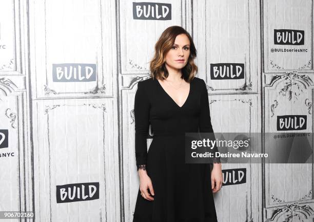 Actress Anna Paquin visits Build Series to discuss 'Bellevue' at Build Studio on January 18, 2018 in New York City.