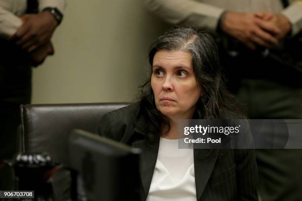 Louise Anna Turpin, accused of holding their 13 children captive, appears in court for arraignment on January 18, 2018 in Riverside, California....