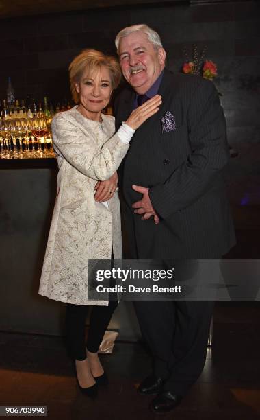 Zoe Wanamaker and Peter Wight attend the press night after party for "The Birthday Party" at Mint Leaf on January 18, 2018 in London, England.