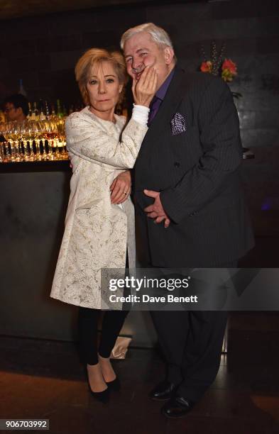 Zoe Wanamaker and Peter Wight attend the press night after party for "The Birthday Party" at Mint Leaf on January 18, 2018 in London, England.