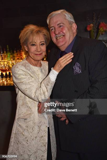 Zoe Wanamaker and Peter Wight attend the press night after party for "The Birthday Party" at Mint Leaf on January 18, 2018 in London, England.