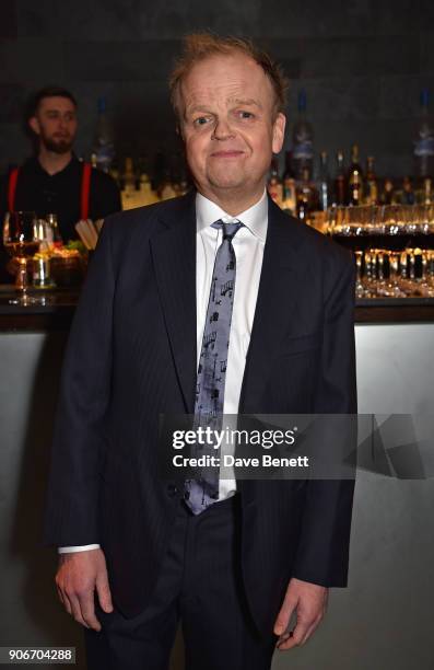 Toby Jones attends the press night after party for "The Birthday Party" at Mint Leaf on January 18, 2018 in London, England.