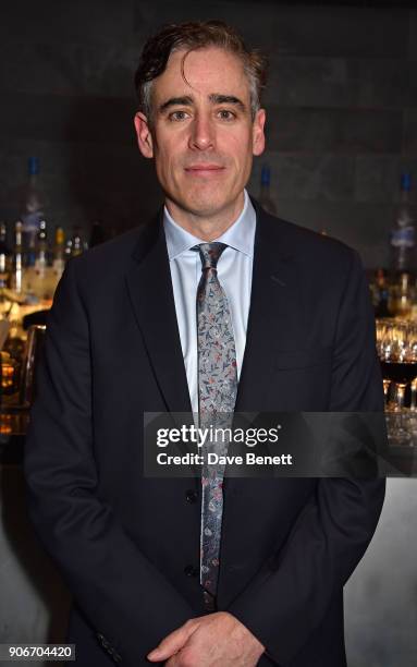 Stephen Mangan attends the press night after party for "The Birthday Party" at Mint Leaf on January 18, 2018 in London, England.