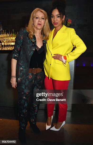 Sonia Friedman and Pearl Mackie attend the press night after party for "The Birthday Party" at Mint Leaf on January 18, 2018 in London, England.