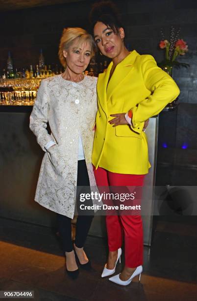 Zoe Wanamaker and Pearl Mackie attend the press night after party for "The Birthday Party" at Mint Leaf on January 18, 2018 in London, England.