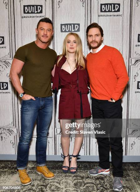 Actors Luke Evans, Dakota Fanning and Daniel Brühl visit Build Series to discuss TNT's TV period drama mystery series "The Alienist" at Build Studio...