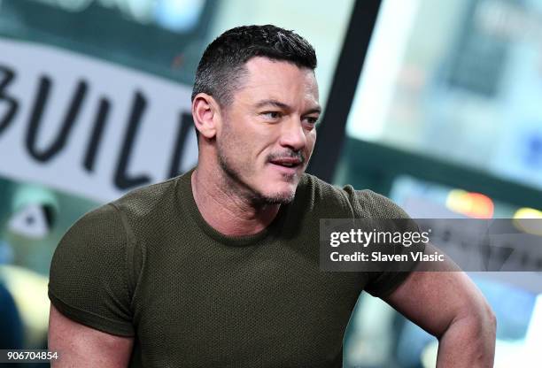 Actor Luke Evans visits Build Series to discuss TNT's TV period drama mystery series "The Alienist" at Build Studio on January 18, 2018 in New York...