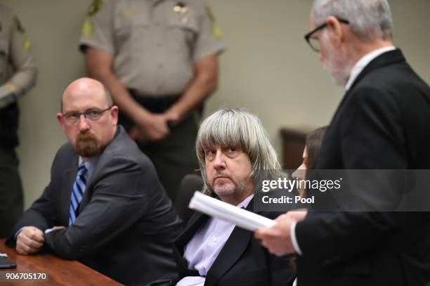 David Allen Turpin, accused of holding 13 children captive, appears in court for arraignment on January 18, 2018 in Riverside, California. According...