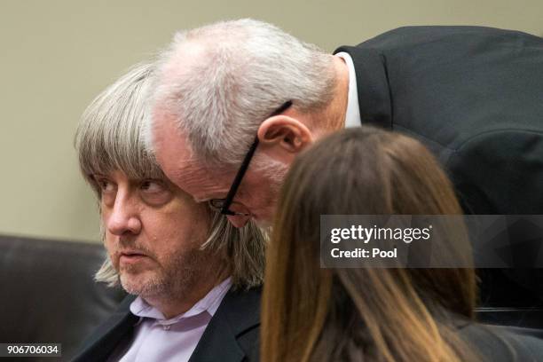 David Allen Turpin, accused of holding 13 children captive, appears in court for arraignment on January 18, 2018 in Riverside, California. According...