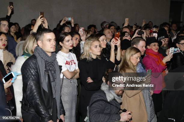 Guests attend the Lala Berlin X Koenig Souvenir event during 'Der Berliner Salon' AW 18/19 at Koenig Galerie on January 18, 2018 in Berlin, Germany.