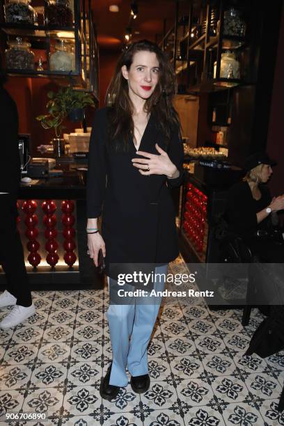 Julia Malik attends the William Fan Defilee during 'Der Berliner Salon' AW 18/19 on January 18, 2018 in Berlin, Germany.