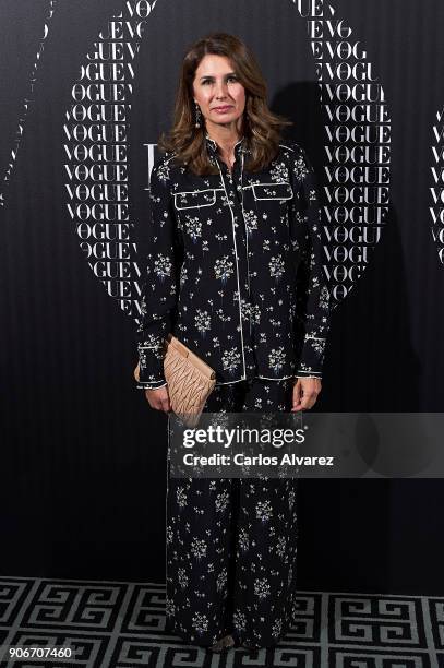 Ana Garcia Sineriz attends a dinner in honor of Victoria Beckham organized by Vogue at the Santo Mauro Hotel on January 18, 2018 in Madrid, Spain.