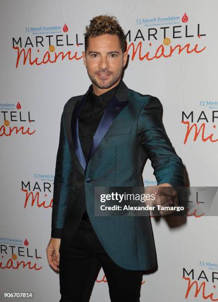 David Bisbal is seen at the T.J. Martell Foundation Martell In Miami Charity Luncheon during NATPE 2018 at the Eden Roc Hotel on January 18, 2018 in...