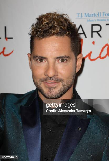 David Bisbal is seen at the T.J. Martell Foundation Martell In Miami Charity Luncheon during NATPE 2018 at the Eden Roc Hotel on January 18, 2018 in...