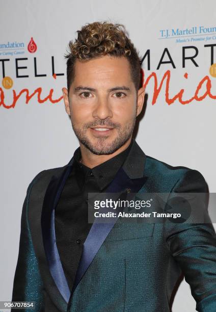 David Bisbal is seen at the T.J. Martell Foundation Martell In Miami Charity Luncheon during NATPE 2018 at the Eden Roc Hotel on January 18, 2018 in...