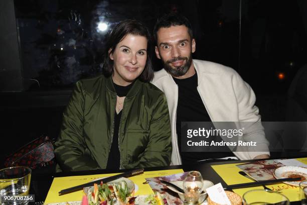 Simone Heift and Daniel Marker attend the William Fan Defilee during 'Der Berliner Salon' AW 18/19 on January 18, 2018 in Berlin, Germany.