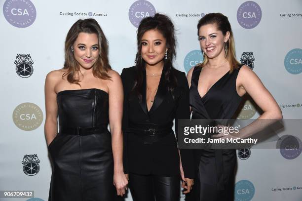 Erika Henningsen, Ashley Park, and Taylor Louderman attend the Casting Society of America's 33rd annual Artios Awards at Stage 48 on January 18, 2018...