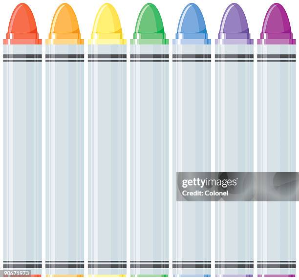 yay! crayons! - purple crayon stock illustrations