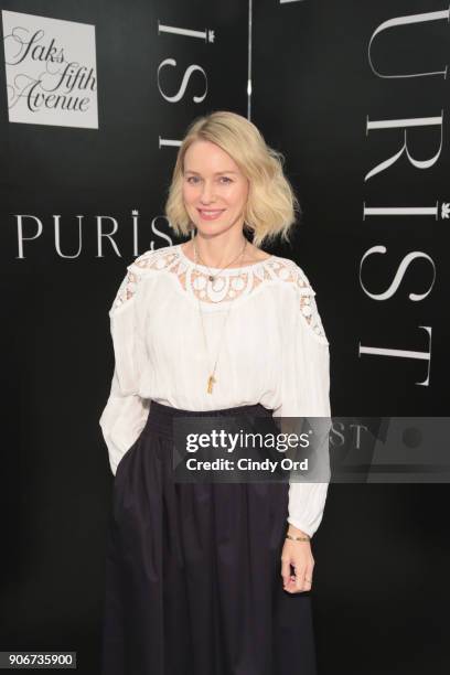 Saks Fifth Avenue and Purist host Wellness Panel Discussion with Naomi Watts on January 18, 2018 in New York City.