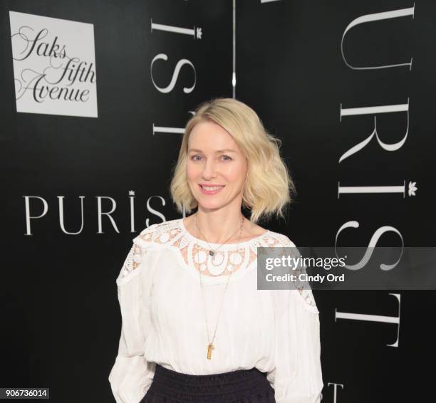 Saks Fifth Avenue and Purist host Wellness Panel Discussion with Naomi Watts on January 18, 2018 in New York City.