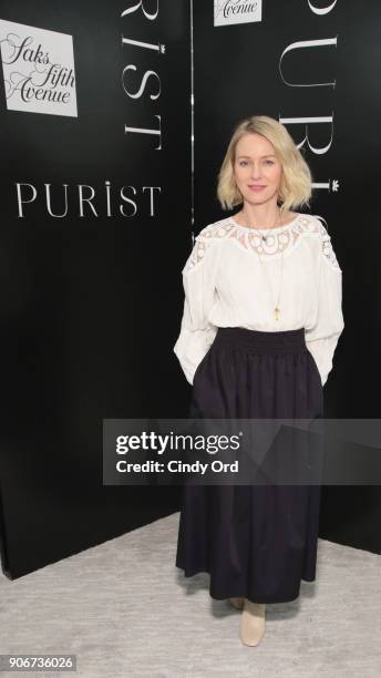 Saks Fifth Avenue and Purist host Wellness Panel Discussion with Naomi Watts on January 18, 2018 in New York City.