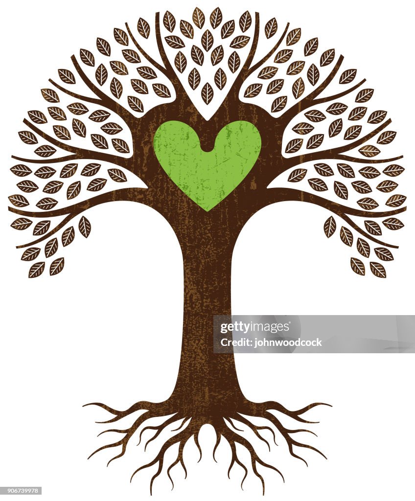 Green heart tree illustration