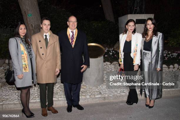 Prince Albert II of Monaco , his sister Princess Stephanie of Monaco , her daughter Pauline Ducruet , her son Louis Ducruet and his girlfriend Marie...