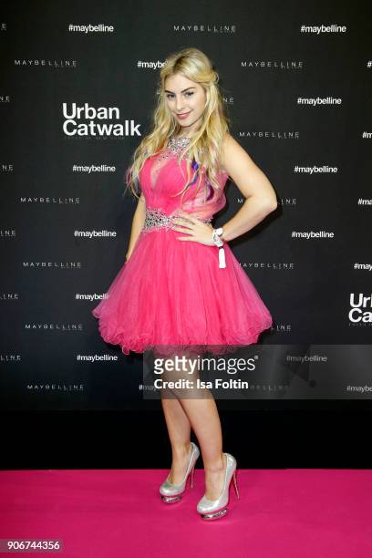 Youtube star Chany Dakota during the Maybelline Show 'Urban Catwalk - Faces of New York' at Vollgutlager on January 18, 2018 in Berlin, Germany.
