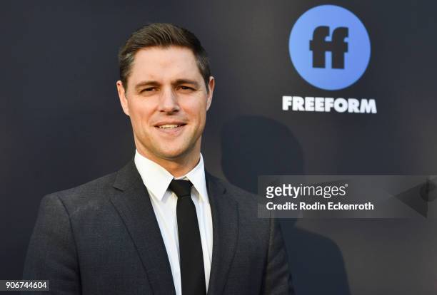 Actor Sam Page of "The Bold Type" arrives at Freeform Summit on January 18, 2018 in Hollywood, California.