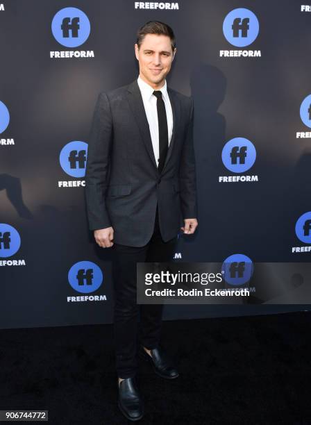 Actor Sam Page of "The Bold Type" arrives at Freeform Summit on January 18, 2018 in Hollywood, California.