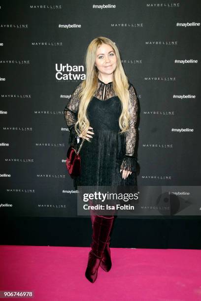 Lifestyle Blogger Nadine Trompka during the Maybelline Show 'Urban Catwalk - Faces of New York' at Vollgutlager on January 18, 2018 in Berlin,...