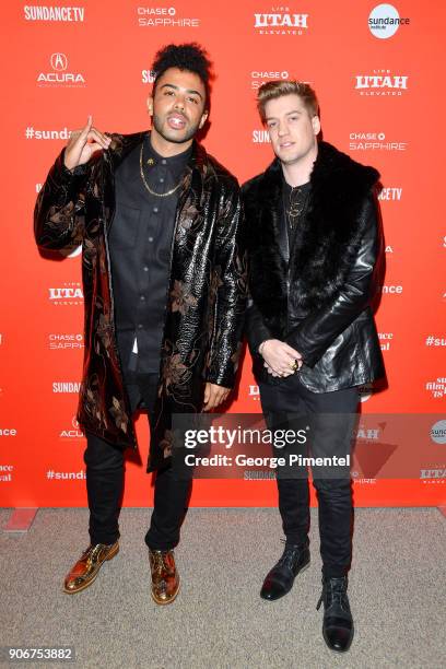 Actors Daveed Diggs and Rafael Casal attend the "Blindspotting" Premiere during the 2018 Sundance Film Festival at Eccles Center Theatre on January...