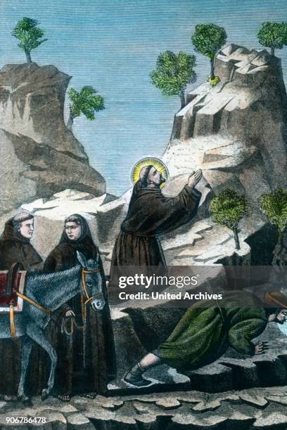 Scene of the life of Saint Francis of Assisi, 13th century.