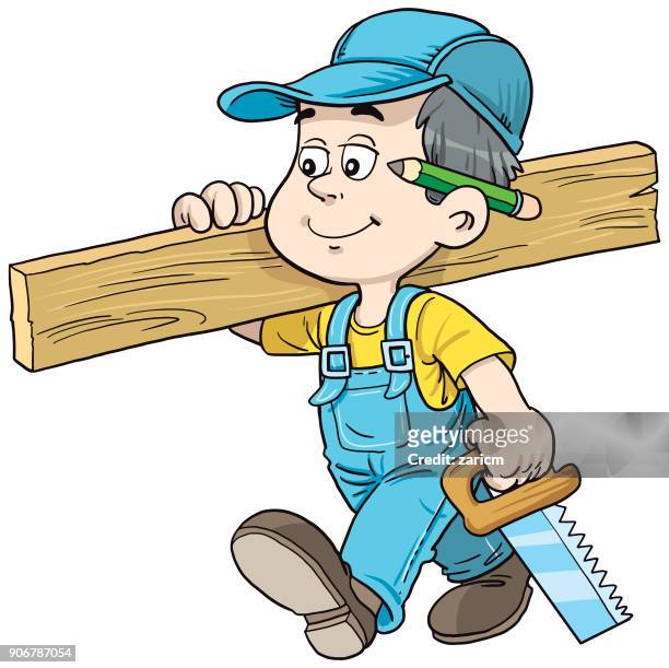 child as a carpenter - clipart stock illustrations