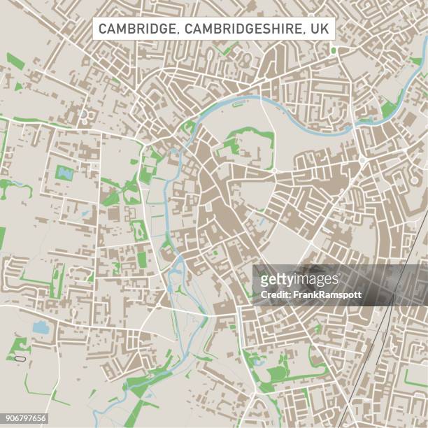 cambridge cambridgeshire uk stadt stadtplan - cambridge england stock-grafiken, -clipart, -cartoons und -symbole