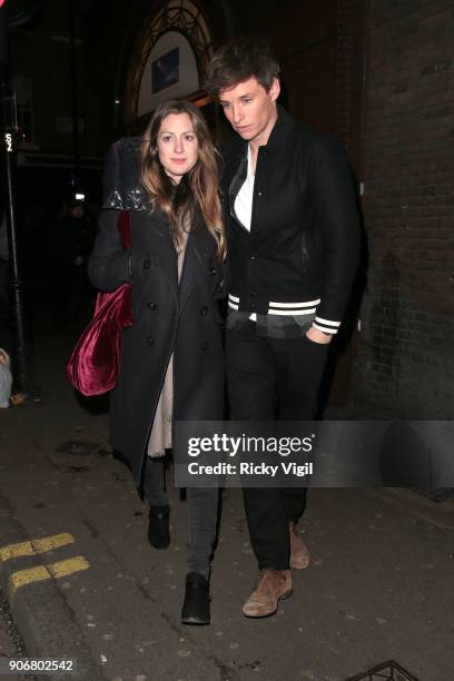 Hannah Bagshawe and Eddie Redmayne attend Soho House - VIP relaunch party on January 18, 2018 in London, England.