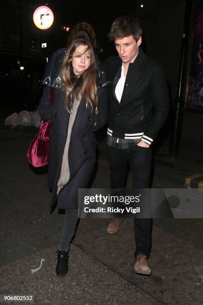 Hannah Bagshawe and Eddie Redmayne attend Soho House - VIP relaunch party on January 18, 2018 in London, England.
