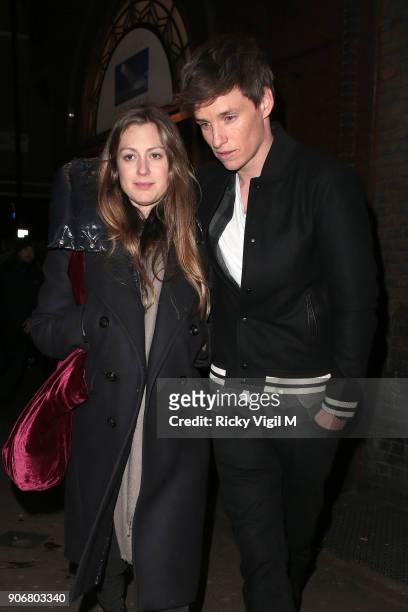 Hannah Bagshawe and Eddie Redmayne attend Soho House - VIP relaunch party on January 18, 2018 in London, England.