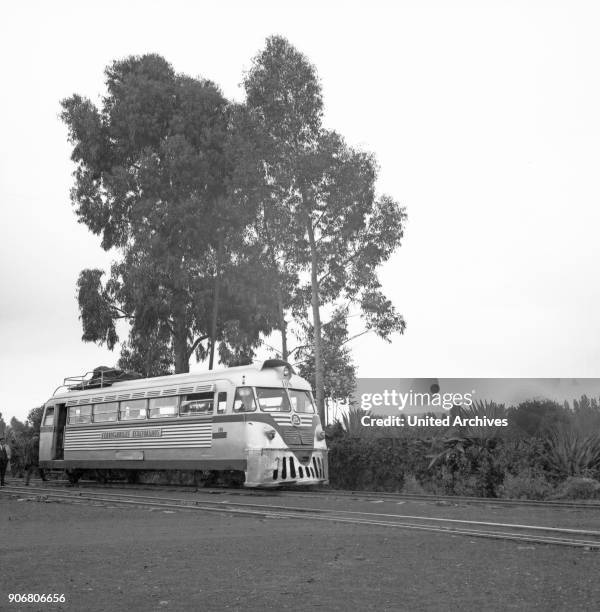 With a railbus on the way to the city of Quito, Ecuador 1960s.