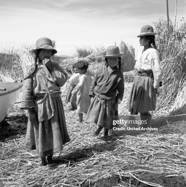 People around Lake Titicaca, Peru 1960s.