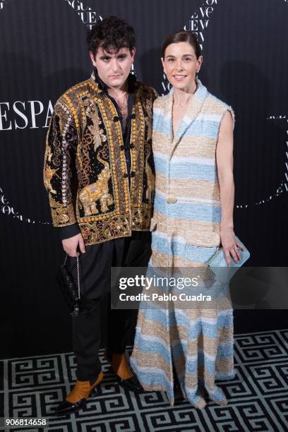 Designer Palomo Spain and Raquel Sanchez Silva attend a dinner hosted by Vogue for Victoria Beckham to celebrate the February issue of Vogue Magazine...