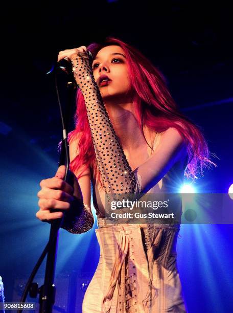 Arrow de Wilde of Starcrawler performs at Omeara London on January 18, 2018 in London, England.