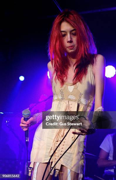 Arrow de Wilde of Starcrawler performs at Omeara London on January 18, 2018 in London, England.