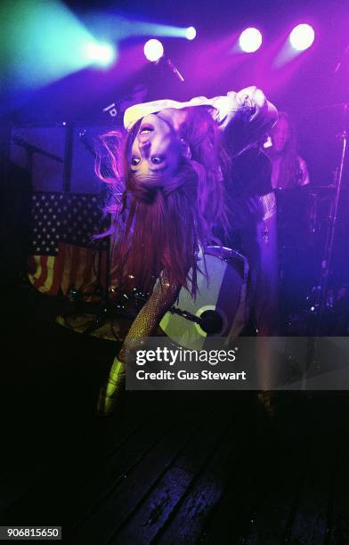 Arrow de Wilde of Starcrawler performs at Omeara London on January 18, 2018 in London, England.