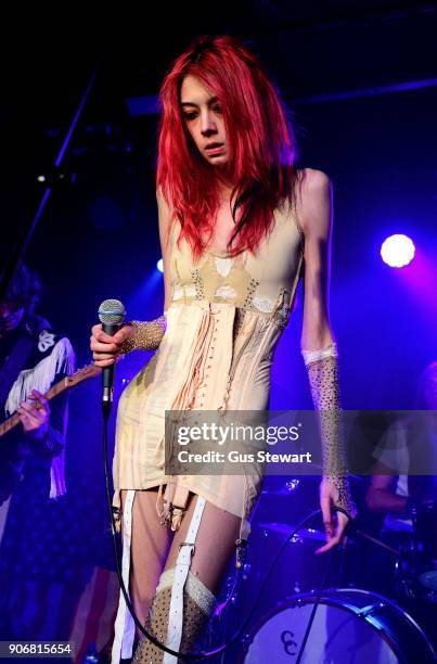 Arrow de Wilde of Starcrawler performs at Omeara London on January 18, 2018 in London, England.